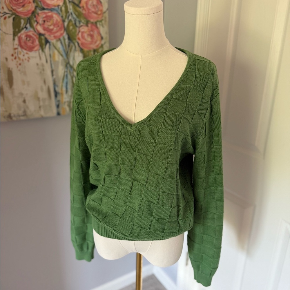 Baltic Born Textured V-Neck Sweater - Size S